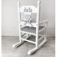 White/Grey Personalised Rocking Chair