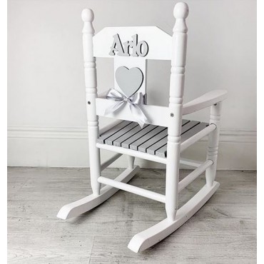 White/Grey Personalised Rocking Chair