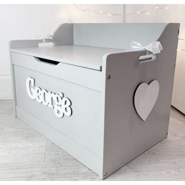 Grey Personalised Toy Boxes